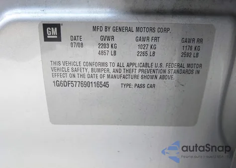 2009 Cadillac Cts Standard from USA, damaged, VIN 1G6DF577690116545